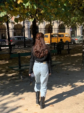 Autumn Days Semi-Wide Wash Denim Pants