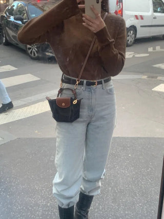 Autumn Days Semi-Wide Wash Denim Pants