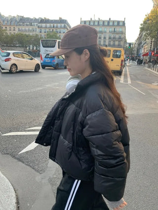 Heart Oversized Cropped Short Down Jacket (3c)