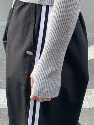 Wide-leg fleece-lined track pants