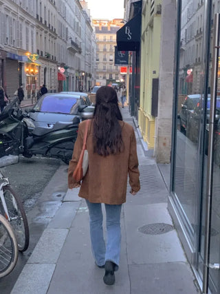 Oversized half-suede jacket
