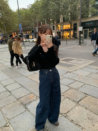 Mood Rib V-Neck Whole Garment Sailor Knit