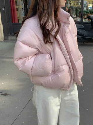 Heart Oversized Cropped Short Down Jacket (3c)