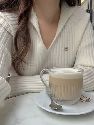 Mood Rib V-Neck Whole Garment Sailor Knit