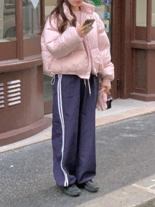 Wide-leg fleece-lined track pants