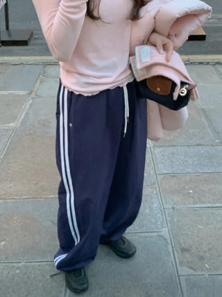 Wide-leg fleece-lined track pants