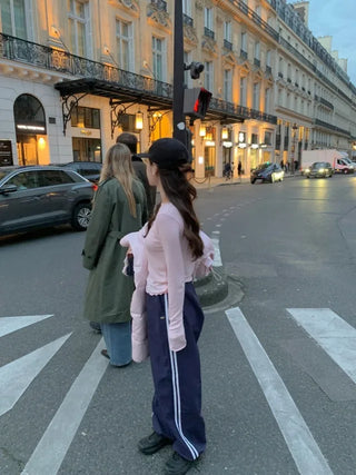 Wide-leg fleece-lined track pants
