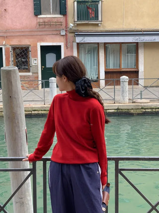 Whole Garment Cashmere Wool Turtleneck Knit
