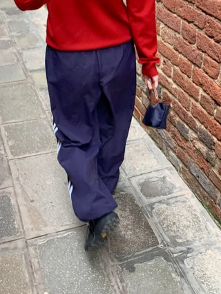 Wide-leg fleece-lined track pants