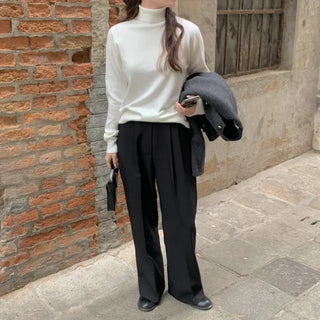Whole Garment Cashmere Wool Turtleneck Knit