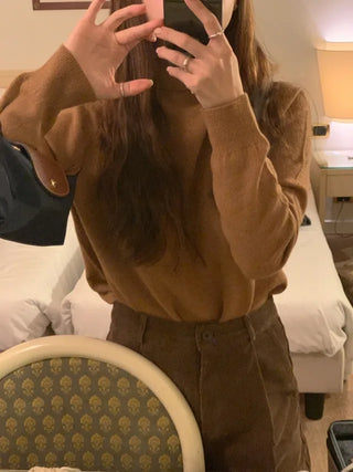 Whole Garment Cashmere Wool Turtleneck Knit
