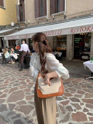Ribbon scarf tie blouse