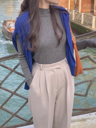 Whole Garment Cashmere Wool Turtleneck Knit