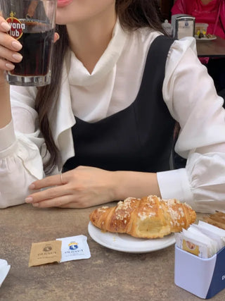 Ribbon scarf tie blouse