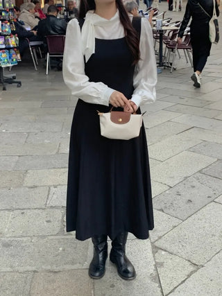 Ribbon scarf tie blouse