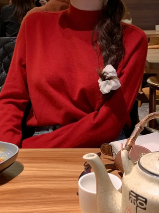 Whole Garment Cashmere Wool Turtleneck Knit