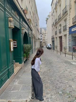 Ribbon scarf tie blouse