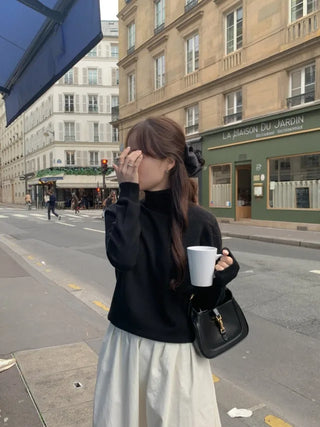Whole Garment Cashmere Wool Turtleneck Knit
