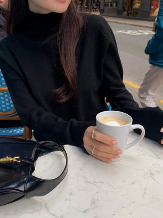 Whole Garment Cashmere Wool Turtleneck Knit