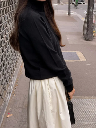 Whole Garment Cashmere Wool Turtleneck Knit