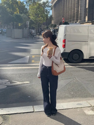 Bootcut spun denim pants