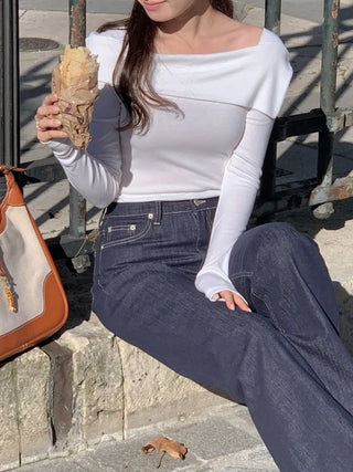 Bootcut spun denim pants