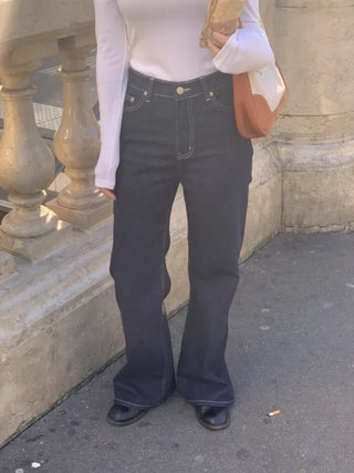 Bootcut spun denim pants