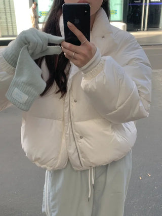 Heart Oversized Cropped Short Down Jacket (3c)