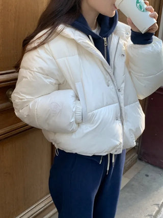 Heart Oversized Cropped Short Down Jacket (3c)