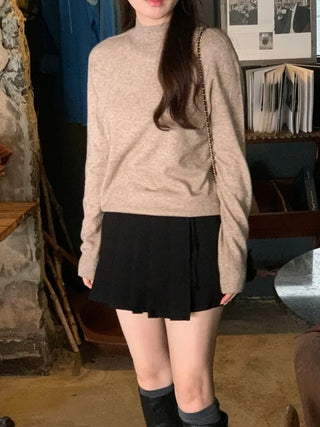Whole Garment Cashmere Wool Turtleneck Knit