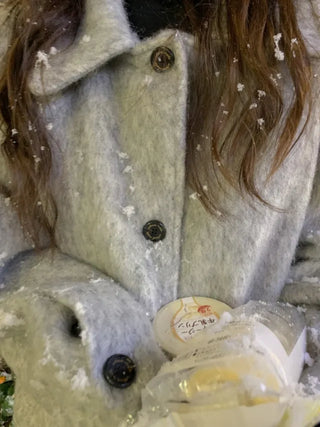 Oversized wool mohair boucle half coat