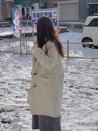 Oversized long handmade duffel coat
