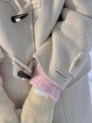 Oversized long handmade duffel coat