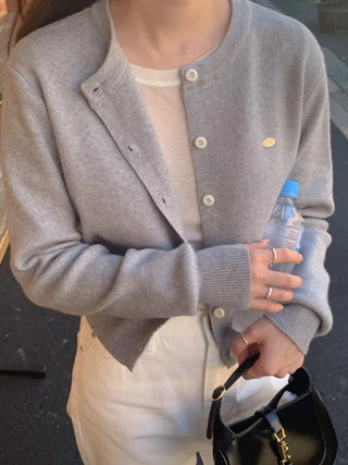 (Over 20,000 sold) 6-color Milk Round Cashmere Knit Cardigan