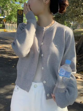 (Over 20,000 sold) 6-color Milk Round Cashmere Knit Cardigan