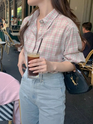 Loose-fit check shirt