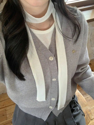 (Over 20,000 sold) 6-color Milk Round Cashmere Knit Cardigan