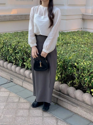 Ribbon bustier Tencel chiffon blouse