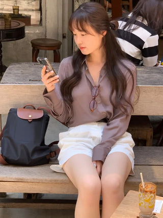 Silky Loose Fit Shirt Blouse
