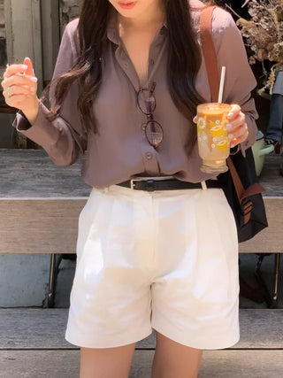 Silky Loose Fit Shirt Blouse