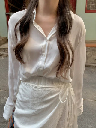 Silky Loose Fit Shirt Blouse