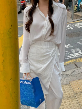 Silky Loose Fit Shirt Blouse