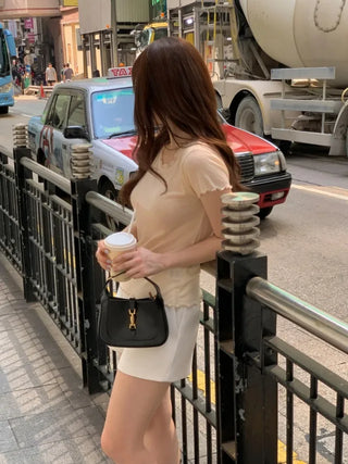 Layered sheer short-sleeved T-shirt (3c)
