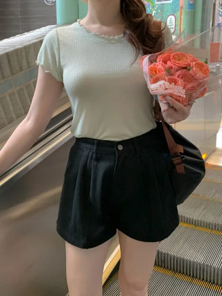 Layered sheer short-sleeved T-shirt (3c)