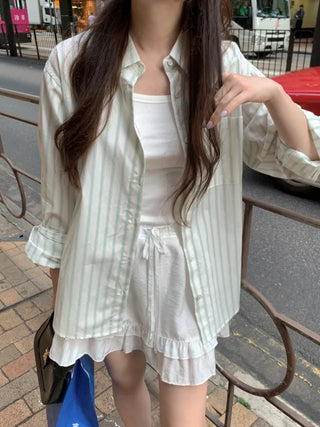 Loose-fit cotton striped shirt (2c)
