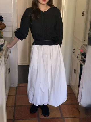 Elastic balloon long skirt