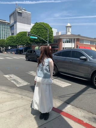 Elastic balloon long skirt
