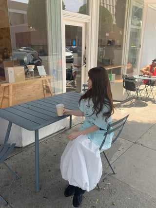 Elastic balloon long skirt
