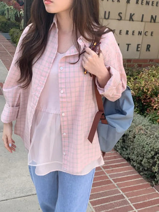 Summer oversized check shirt