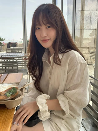 [Scrunchie Set] Loose Fit Blouse Shirt